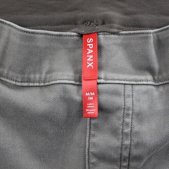Spanx Pant Medium Stretch Twill Cropped Wide Leg Pant Brown Smoke Utility Casual - Picture 5 of 13